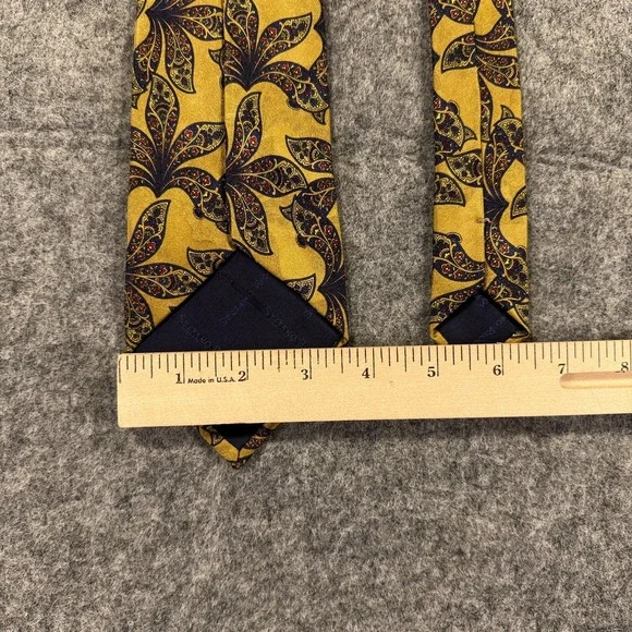 Stefano Ricci Tie Mens Yellow Gold Blue Floral Paisley Silk Necktie Italy Luxury